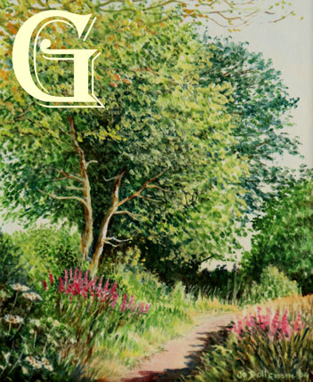 dollemore, original miniature painting, ANDREWS FARM TRACK